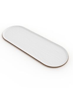 Bandeja Oval de Madera 55cm Blanco