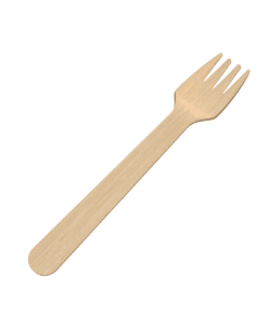 Tenedor de Madera biodegradable 16 cm (x100)