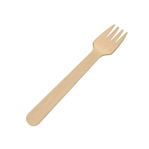 Tenedor de Madera biodegradable 16 cm (x100)