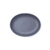 Plato oval de porcelana gris