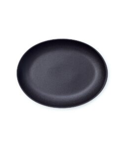 Plato oval de porcelana color Negro