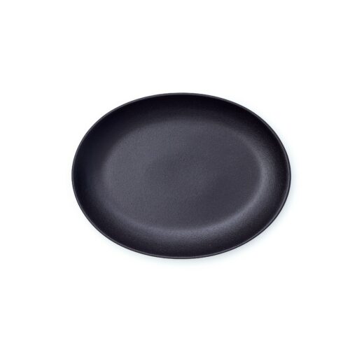 Plato oval de porcelana color Negro